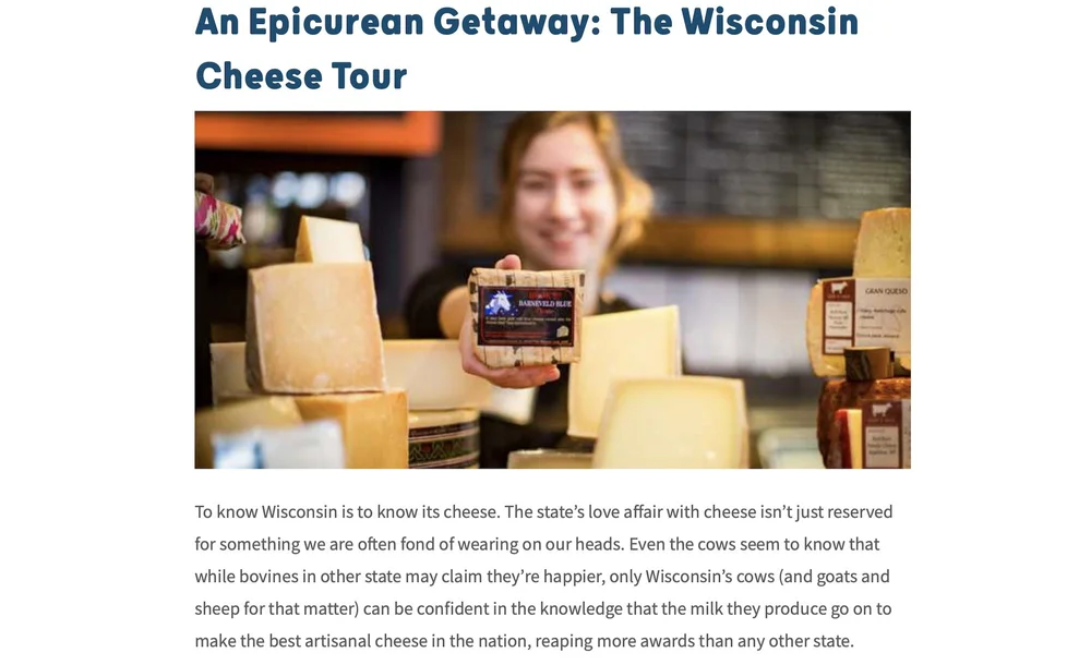 Wisconsin Cheese Tour